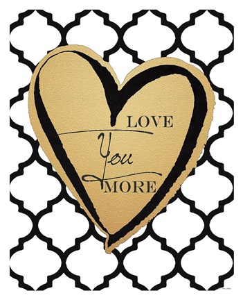 Framed Faux Gold Love You More Print
