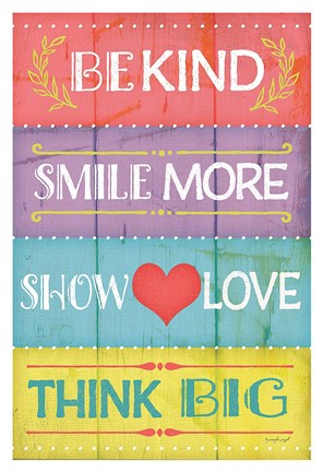 Framed Kind Play Show Think Print