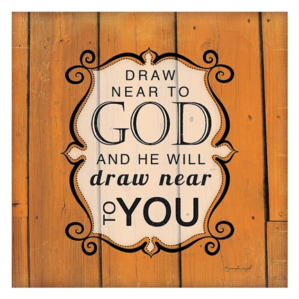 Framed Draw Near to God - Orange Print