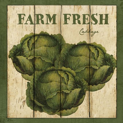 Framed Farm Fresh Cabbage Print