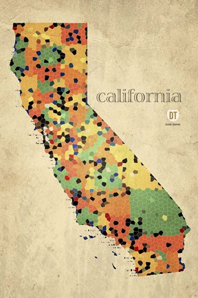 Framed California County Map Print