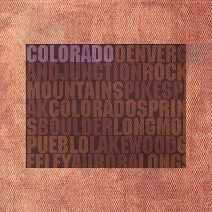 Framed Colorado State Words Print