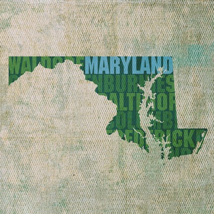 Framed Maryland State Words Print