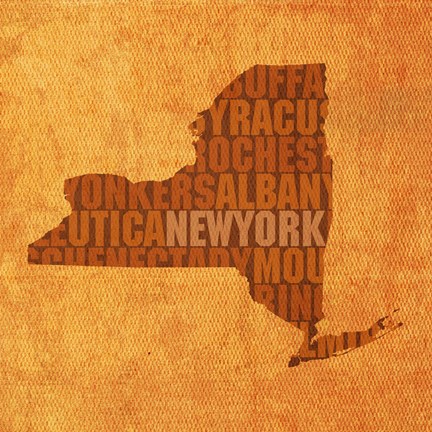 Framed New York State Words Print