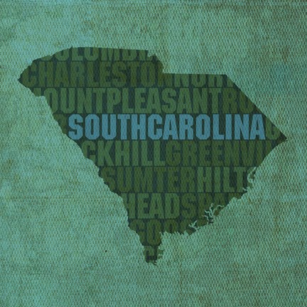 Framed South Carolina State Words Print