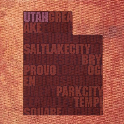 Framed Utah State Words Print