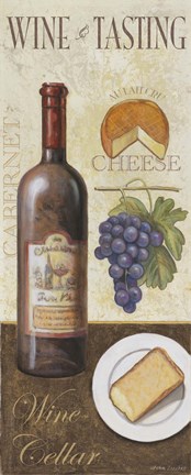 Framed Wine And Cheese I Print