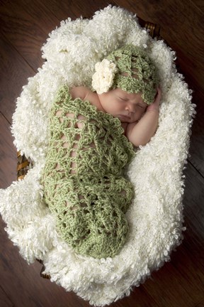 Framed Baby In Knit Pod Print