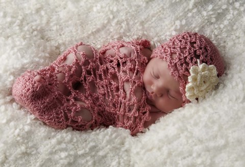 Framed Baby Pink Knit Print