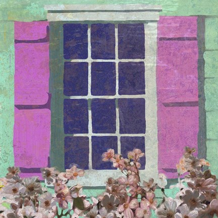 Framed Window Floral II Print