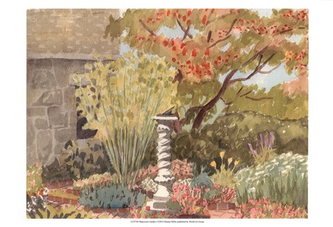 Framed Watercolor Garden I Print