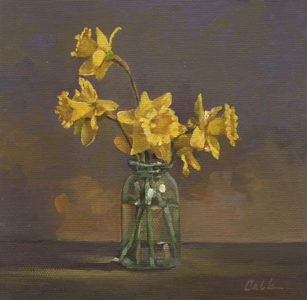 Framed Canning Jar Daffs Print