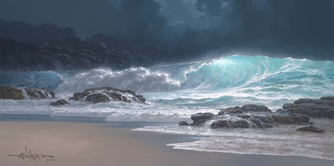 Framed Sweeping Ocean Tide Print