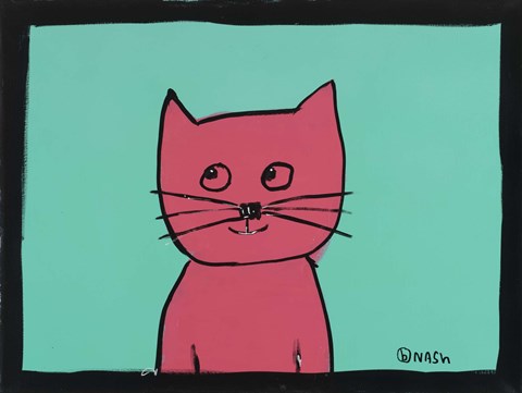 Framed Pink Cat Print