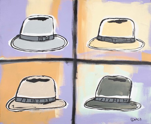 Framed Four Hats Print