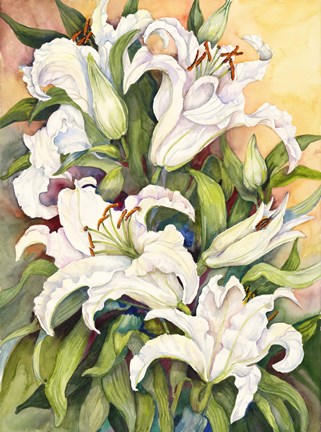 Framed Lilies Basking in the Sun Print