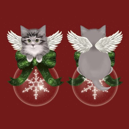 Framed Happy Holidays Cat Back Print