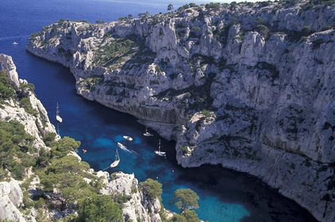 Framed Limestone Cliffs,Provence, France Print