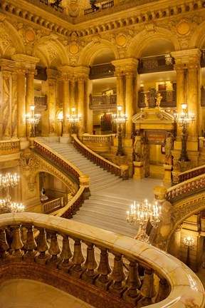 Framed Grand Staircase Entry to Palais Garnier Opera House Print