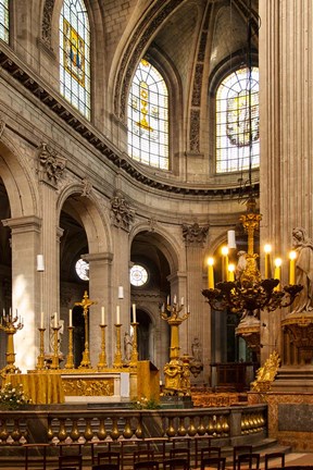Framed Interior of Eglise Saint Sulpice, Paris, France Print