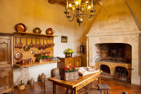 Framed Kitchen at Chateau Villandry near Tours, France Print