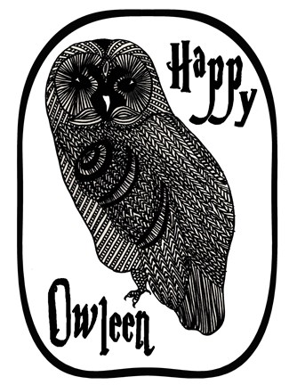 Framed Happy Owleen Print
