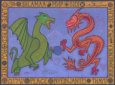 Framed Dragons Print