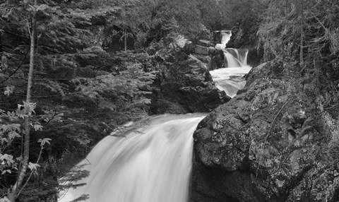 Framed Lake Superior Rushing Water Over Rock Print