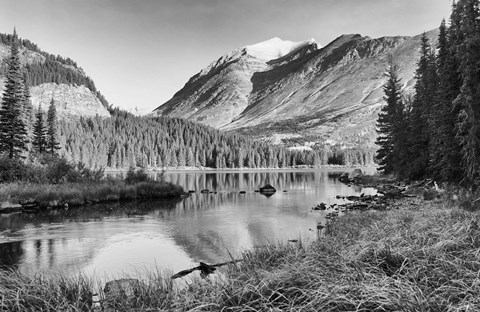 Framed Mountain Landscape And Lake Print