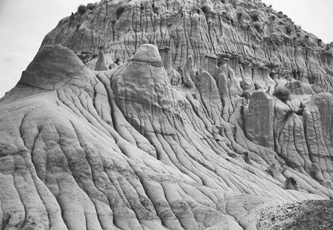 Framed Mountain Rock Forms Black And White Print