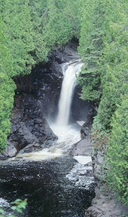 Framed Lake Superior Waterfall 11 Print