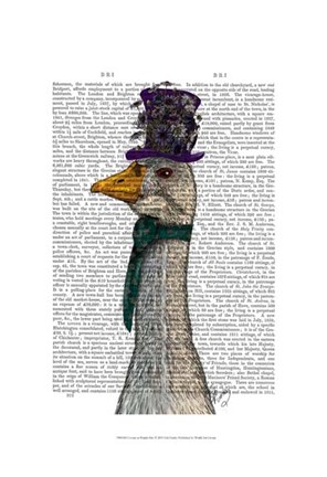 Framed Goose in Purple Hat Print
