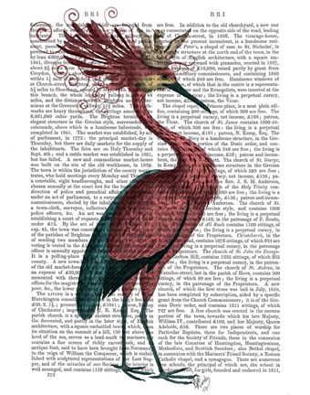 Framed Crowed Marsala Heron Print