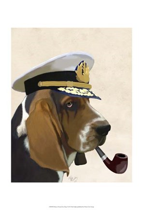 Framed Basset Hound Sea Dog II Print