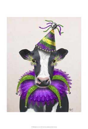 Framed Mardi Gras Cow Print