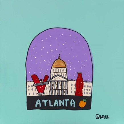 Framed Atlanta Snow Globe Print