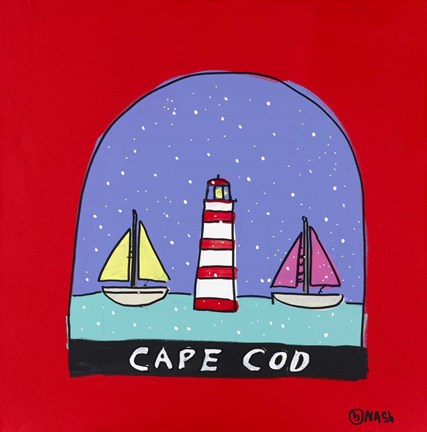 Framed Cape Cod Snow Globe Print