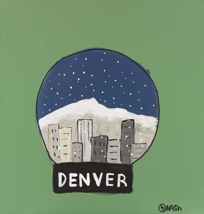 Framed Denver Snow Globe Print