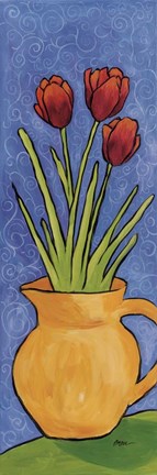 Framed Tulips In Yellow Vase Print