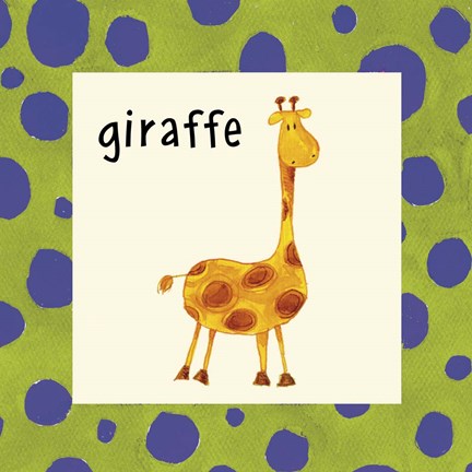 Framed Giraffe with Border Print