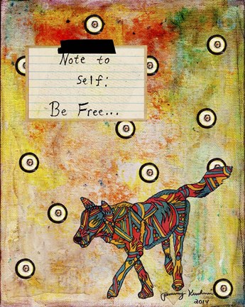 Framed Note To Self - Be Free Print