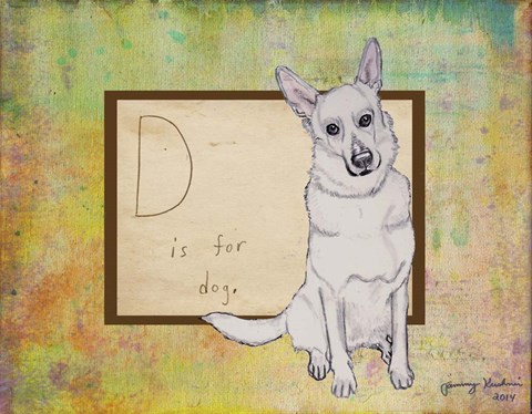 Framed D is For Dog Print
