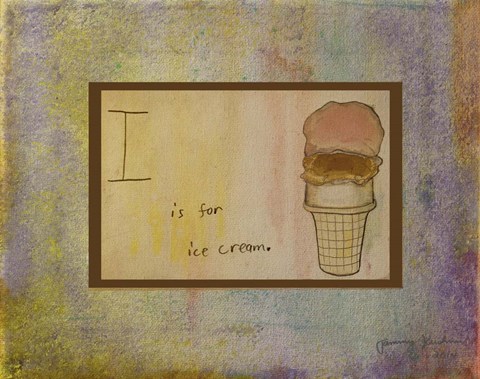 Framed I is For Ice Cream Print