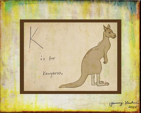 Framed K is For Kangaroo Print