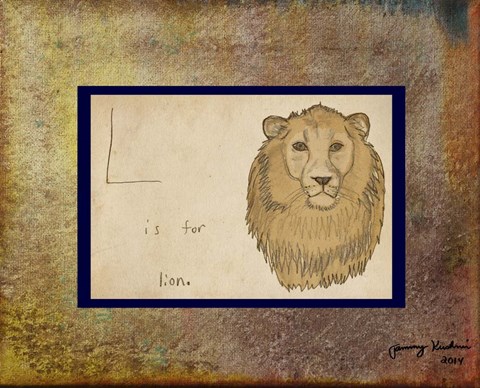 Framed L is For Lion Print
