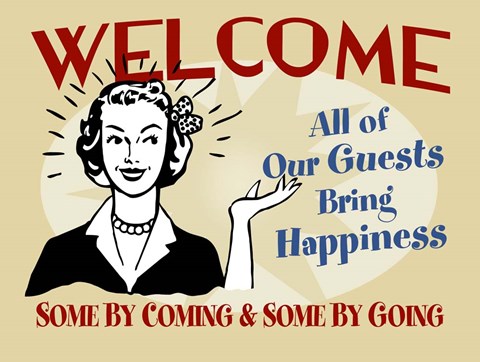 Framed Welcome Guests Bring Happiness Print