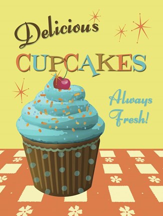 Framed Cupcakes Delicious Print