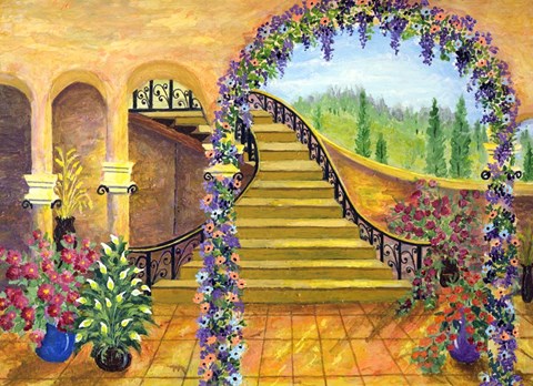 Framed Terrace Garden Print