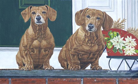 Framed Christmas Dogs Print