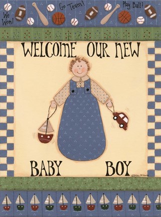 Framed Welcome Baby II Print